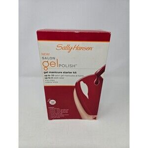 NEW SALLY HANSEN SALON GEL POLISH GEL MANICURE STARTER KIT RED MY LIPS #40299